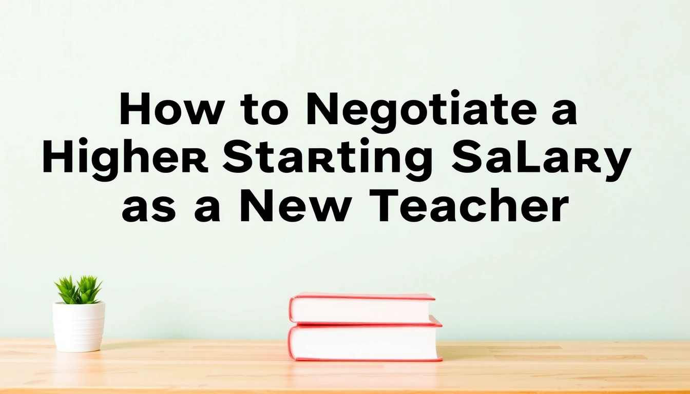 How to Negotiate a Higher Starting Salary as a New Teacher How to Negotiate a Higher Starting Salary as a New Teacher