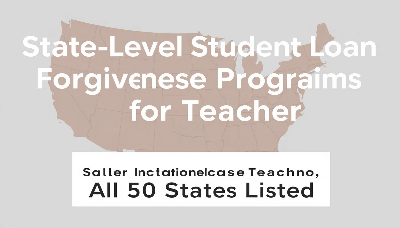 State-Level Student Loan Forgiveness Programs for Teachers: All 50 States Listed State-Level Student Loan Forgiveness Programs for Teachers: All 50 States Listed